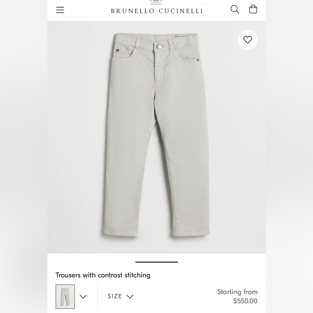 Brunello Cucinelli Kids Jeans - Light grey